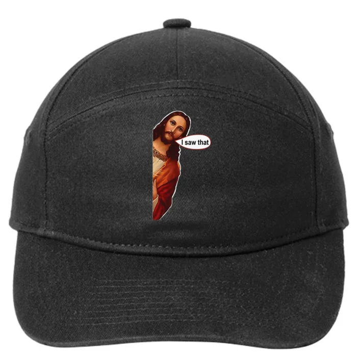 Jesus I saw that cute graphic top tee short sleeve 7-Panel Snapback Hat