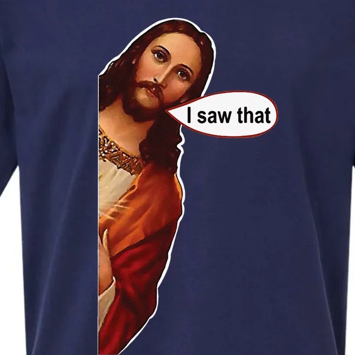 Jesus I saw that cute graphic top tee short sleeve Sueded Cloud Jersey T-Shirt