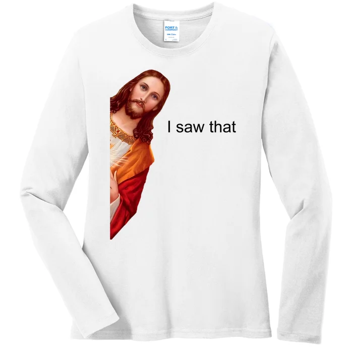 Jesus I Saw That Meme Ladies Long Sleeve Shirt