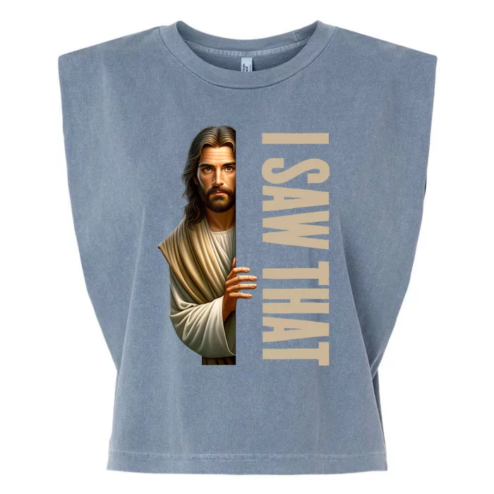 Jesus I Saw That Funny Garment-Dyed Women's Muscle Tee