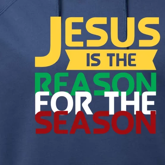 Jesus Is The Reason For The Season Christian Christmas Xmas Funny Gift Performance Fleece Hoodie