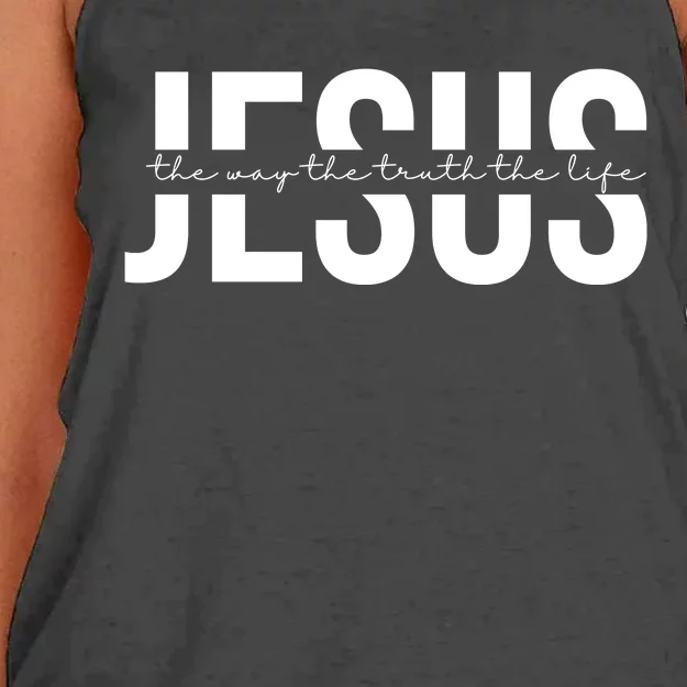 Jesus Is The Way The Truth And The Life Quote Women's Knotted Racerback Tank