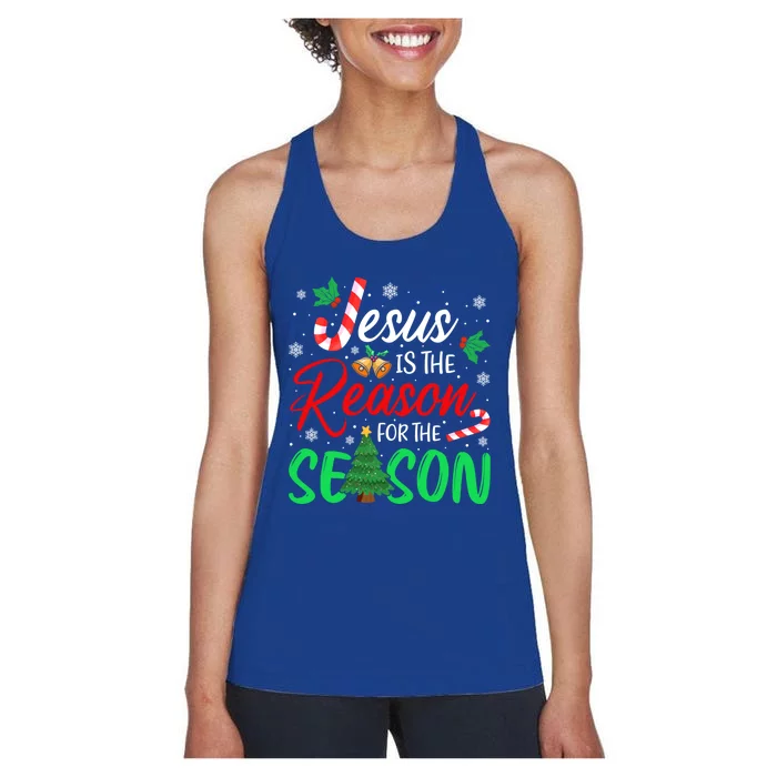 Jesus Is The Reason For The Season Christian Christmas Xmas Cute Gift Women's Racerback Tank