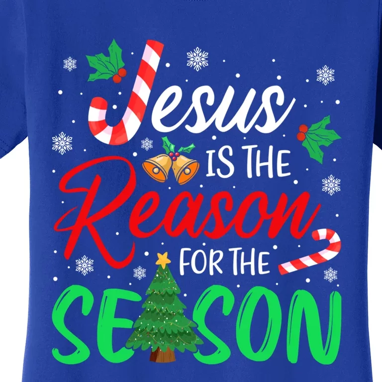 Jesus Is The Reason For The Season Christian Christmas Xmas Cute Gift Women's T-Shirt