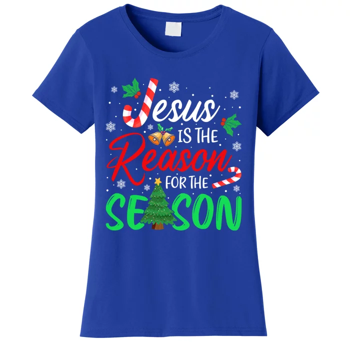 Jesus Is The Reason For The Season Christian Christmas Xmas Cute Gift Women's T-Shirt