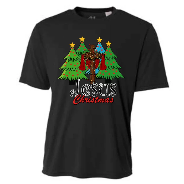 Jesus Is The Reason For The Season Christian Christmas Xmas Cooling Performance Crew T-Shirt