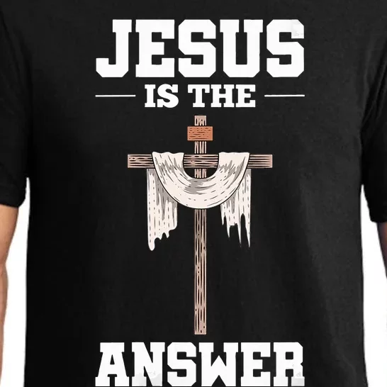 Js Is The Answer Cross Faith Christian God Savior Pajama Set