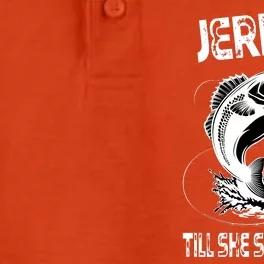 Jerk It Till She Swallows Funny Fishing Dry Zone Grid Performance Polo