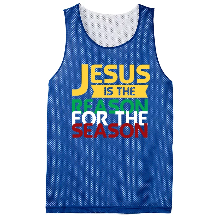 Jesus Is The Reason For The Season Christian Christmas Xmas Gift Mesh Reversible Basketball Jersey Tank