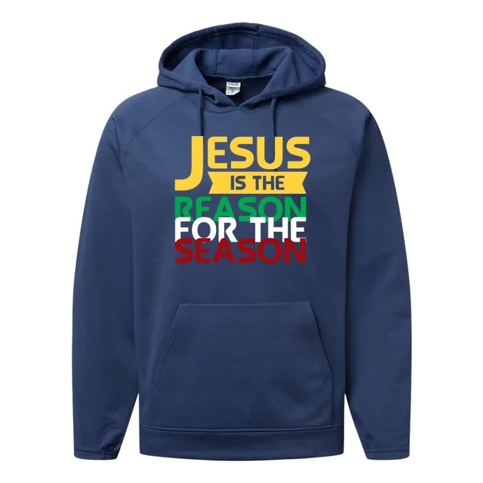 Jesus Is The Reason For The Season Christian Christmas Xmas Gift Performance Fleece Hoodie