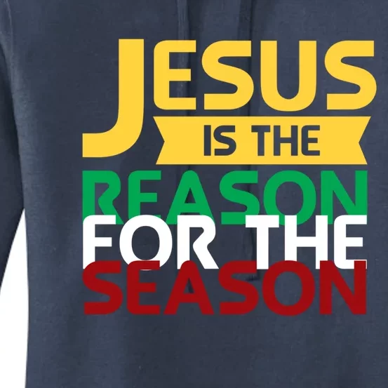 Jesus Is The Reason For The Season Christian Christmas Xmas Gift Women's Pullover Hoodie