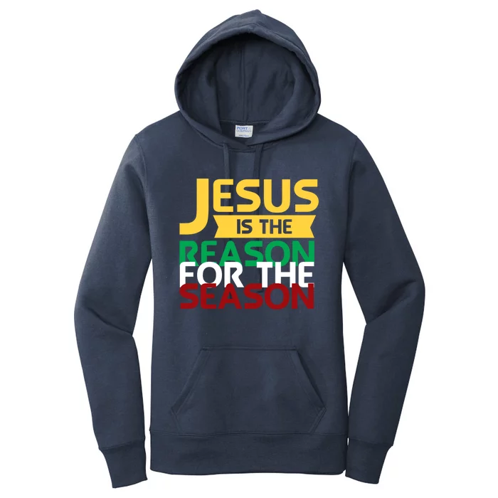 Jesus Is The Reason For The Season Christian Christmas Xmas Gift Women's Pullover Hoodie