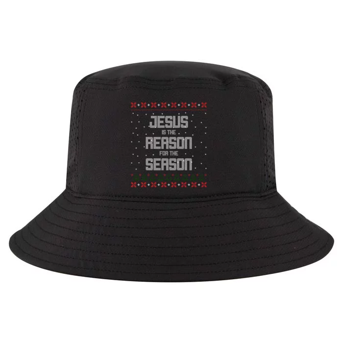 Jesus Is The Reason For The Season Ugly Christmas Sweater Cool Comfort Performance Bucket Hat