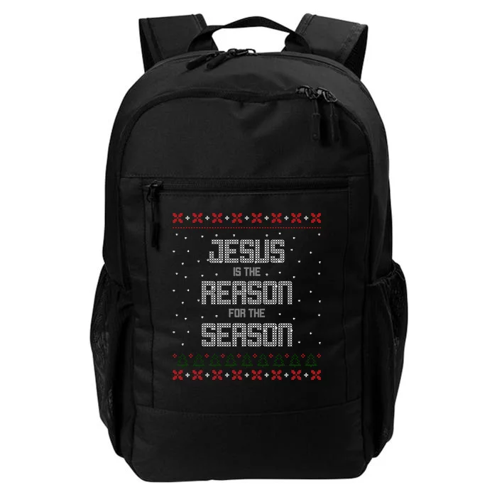 Jesus Is The Reason For The Season Ugly Christmas Sweater Daily Commute Backpack