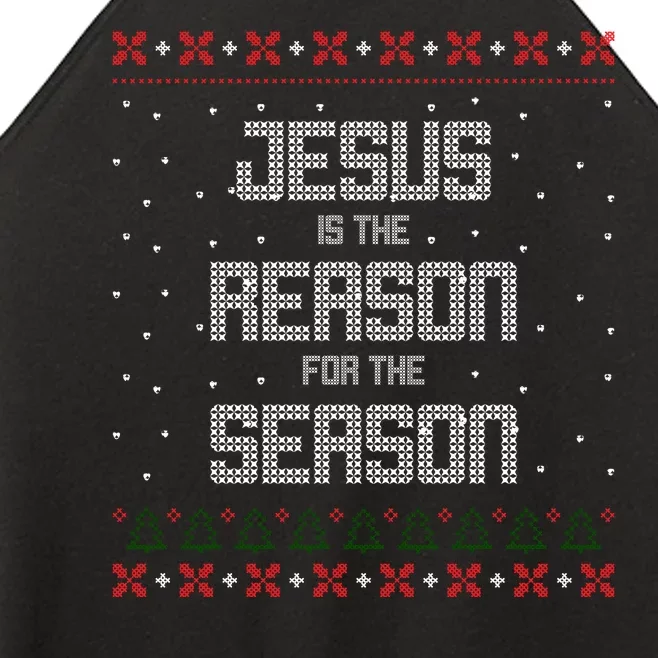 Jesus Is The Reason For The Season Ugly Christmas Sweater Women’s Perfect Tri Rocker Tank