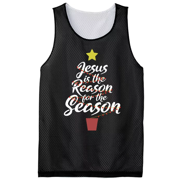 Jesus Is The Reason For The Season Christian Christmas Xmas Mesh Reversible Basketball Jersey Tank