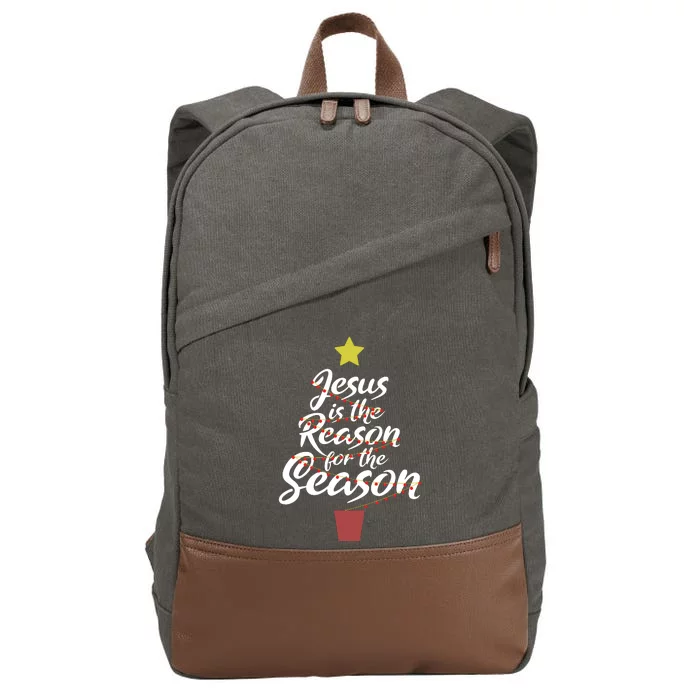 Jesus Is The Reason For The Season Christian Christmas Xmas Cotton Canvas Backpack