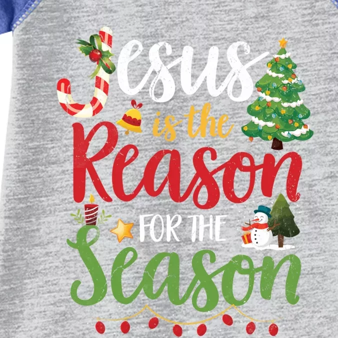 Jesus Is The Reason For The Season Christmas Christian Funny Gift Infant Baby Jersey Bodysuit