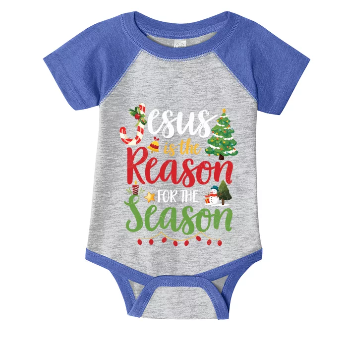 Jesus Is The Reason For The Season Christmas Christian Funny Gift Infant Baby Jersey Bodysuit