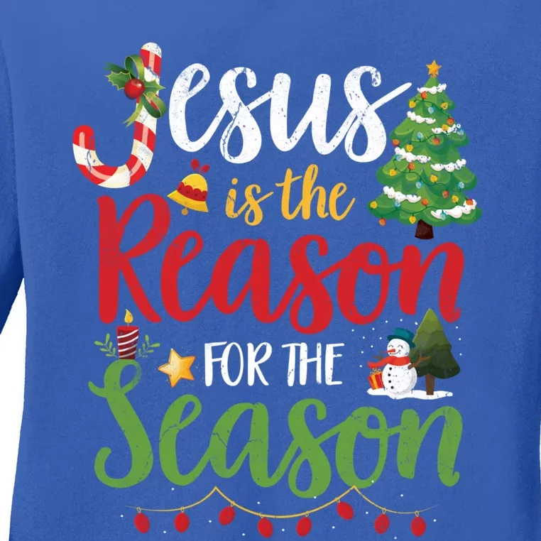 Jesus Is The Reason For The Season Christmas Christian Funny Gift Ladies Long Sleeve Shirt