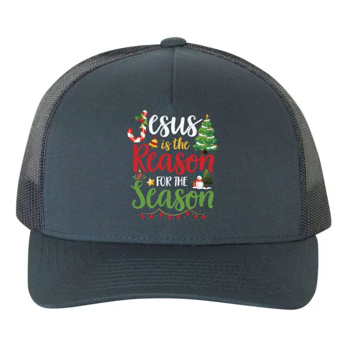 Jesus Is The Reason For The Season Christmas Christian Funny Gift Yupoong Adult 5-Panel Trucker Hat