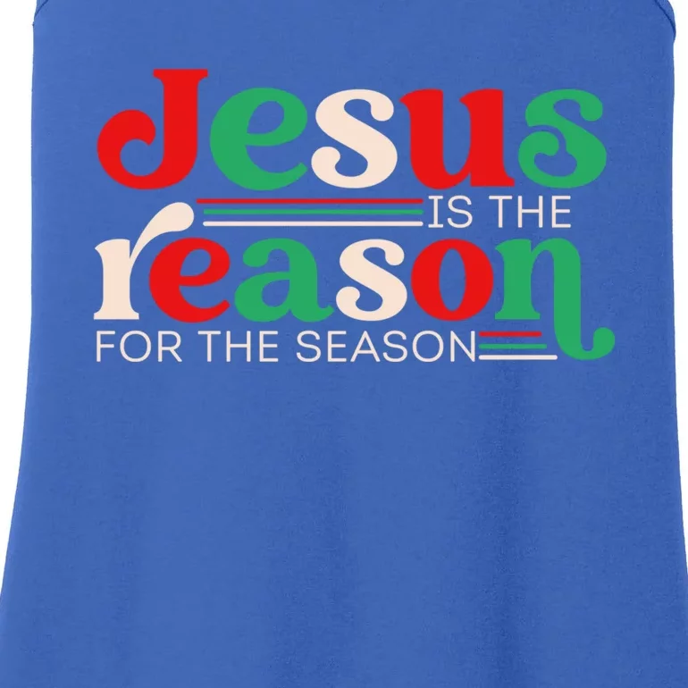 Jesus Is The Reason For The Season Christmas Christian Retro Cute Gift Ladies Essential Tank