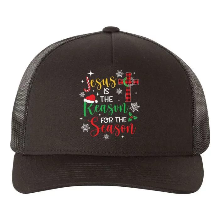 Jesus Is The Reason For The Season Christian Faith Christmas Yupoong Adult 5-Panel Trucker Hat