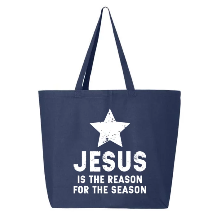 Jesus Is The Reason For The Season Christian Christmas Xmas 25L Jumbo Tote