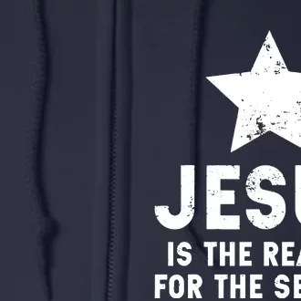 Jesus Is The Reason For The Season Christian Christmas Xmas Full Zip Hoodie