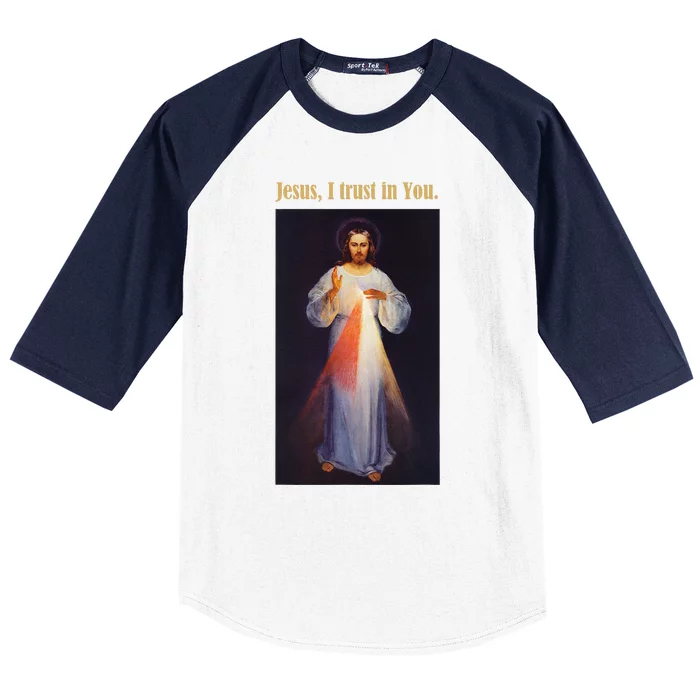 Jesus I Trust In You Divine Mercy Baseball Sleeve Shirt