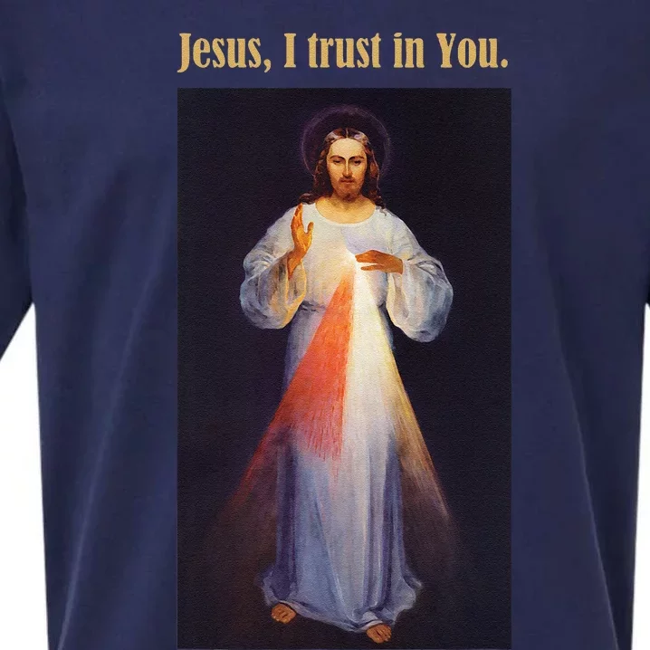 Jesus I Trust In You Divine Mercy Sueded Cloud Jersey T-Shirt