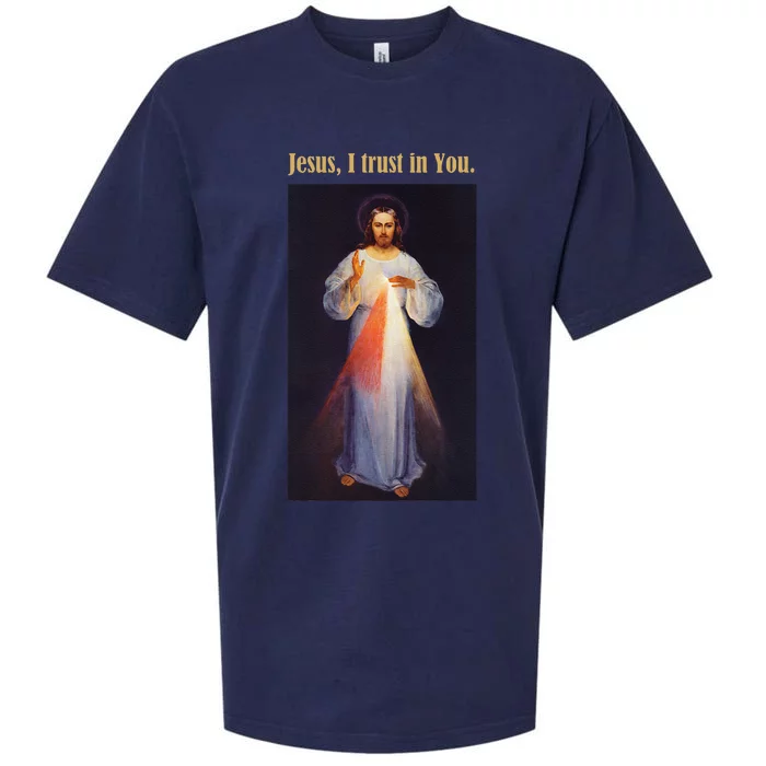 Jesus I Trust In You Divine Mercy Sueded Cloud Jersey T-Shirt