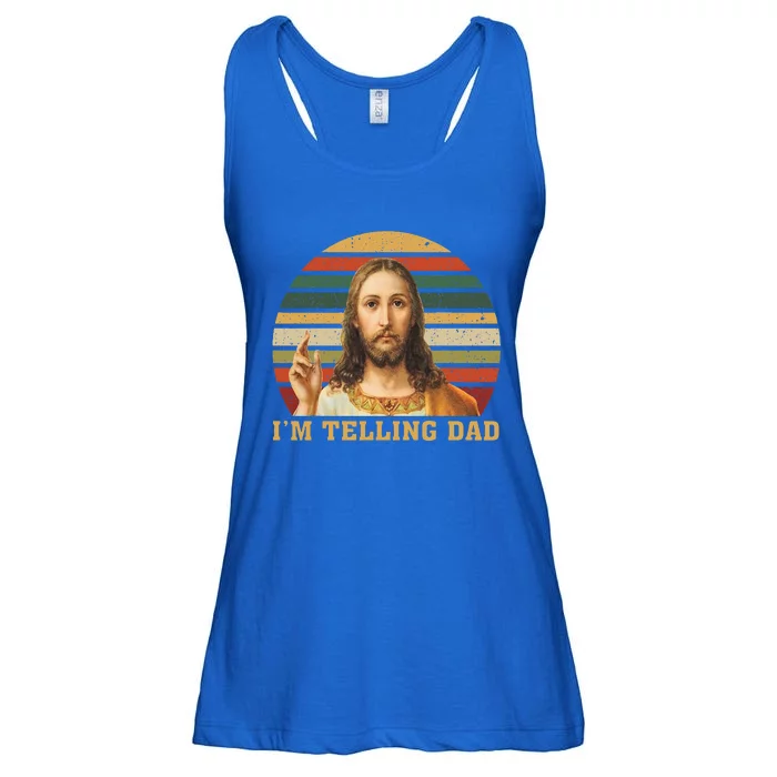 Jesus IM Telling Dad Ladies Essential Flowy Tank