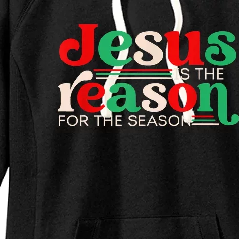 Jesus Is The Reason For The Season Christmas Christian Retro Women's Fleece Hoodie