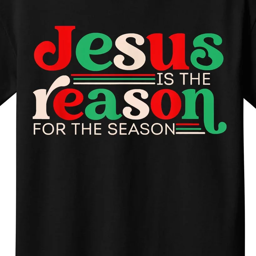 Jesus Is The Reason For The Season Christmas Christian Retro Kids T-Shirt