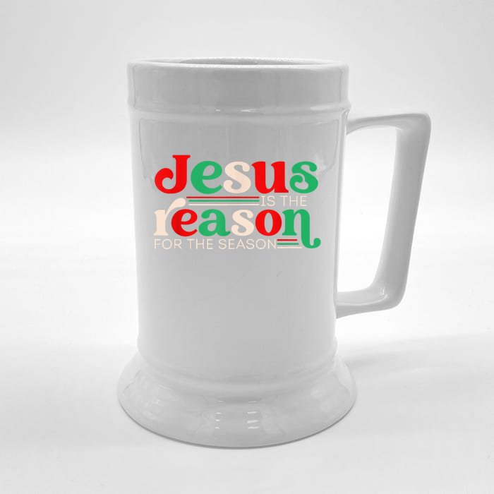 Jesus Is The Reason For The Season Christmas Christian Retro Front & Back Beer Stein