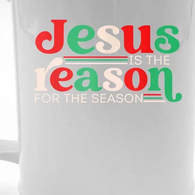 Jesus Is The Reason For The Season Christmas Christian Retro Front & Back Beer Stein