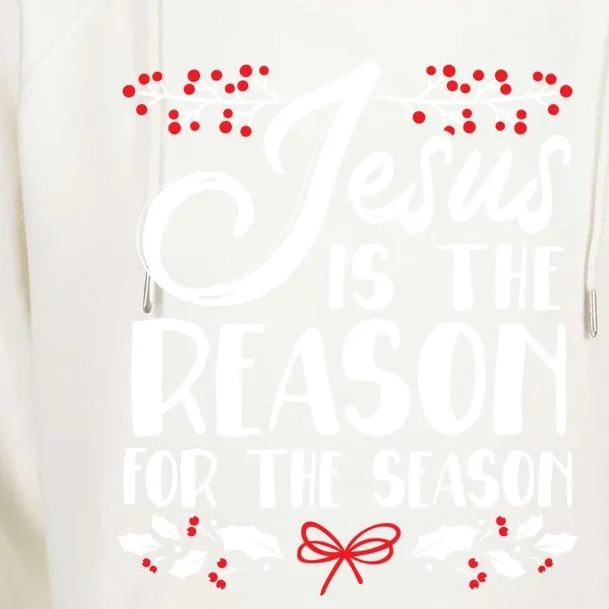 Jesus Is The Reason For The Season Christmas Day Xmas Gift Womens Funnel Neck Pullover Hood