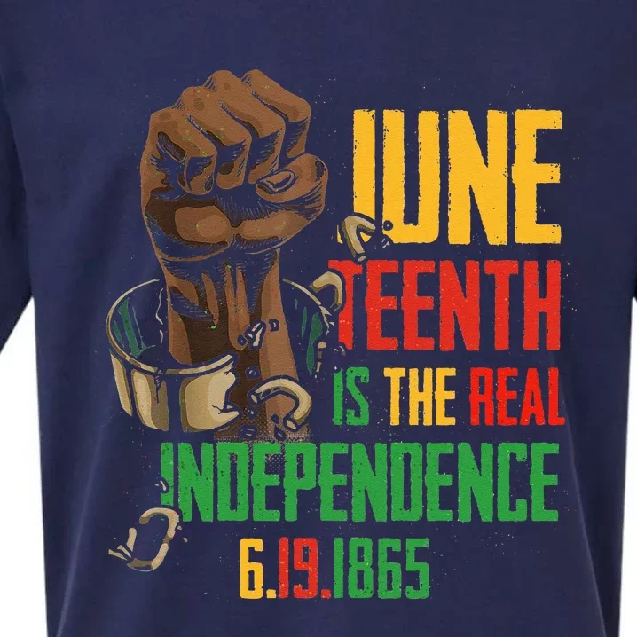 Juneteenth Is The Real Independence Day 1865 Freedom Pride Sueded Cloud Jersey T-Shirt