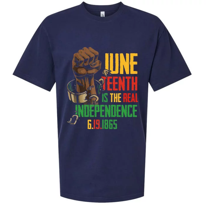 Juneteenth Is The Real Independence Day 1865 Freedom Pride Sueded Cloud Jersey T-Shirt