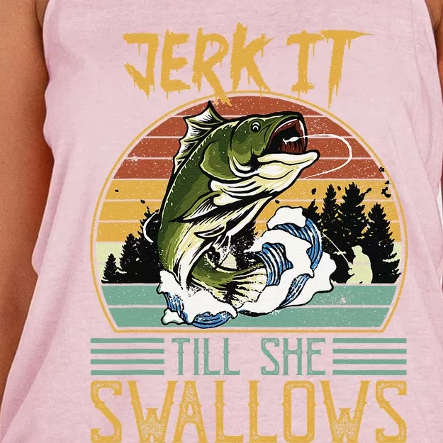 Jerk It Till She Swallows Women's Knotted Racerback Tank