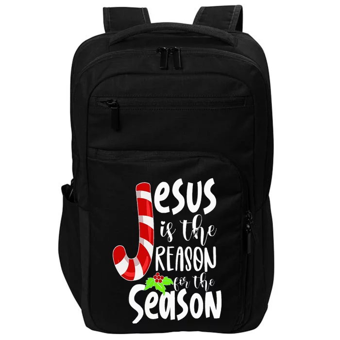 Jesus Is The Reason For The Season Christian Santa Christmas Impact Tech Backpack