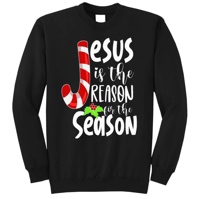 Jesus Is The Reason For The Season Christian Santa Christmas Tall Sweatshirt