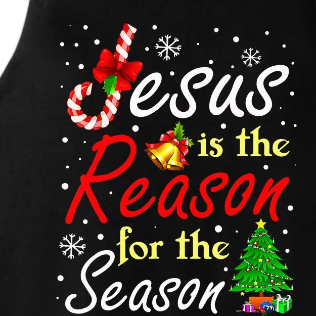 Jesus Is The Reason For The Season Funny Christmas Pajamas Ladies Tri-Blend Wicking Tank