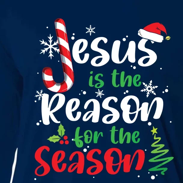 Jesus Is The Reason For The Season Christian Faith Christmas Cooling Performance Long Sleeve Crew