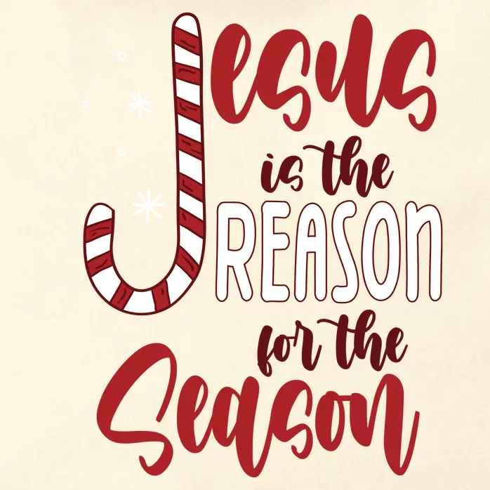 Jesus Is The Reason For The Season Candy Cane Christmas Zip Tote Bag