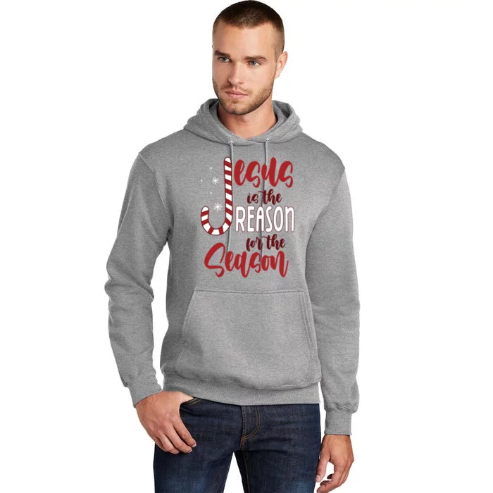 Jesus Is The Reason For The Season Candy Cane Christmas Tall Hoodie