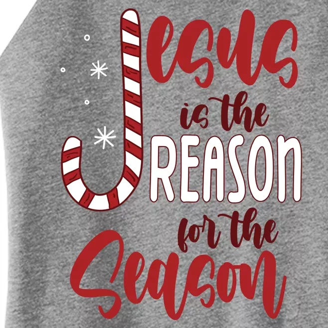 Jesus Is The Reason For The Season Candy Cane Christmas Women’s Perfect Tri Rocker Tank