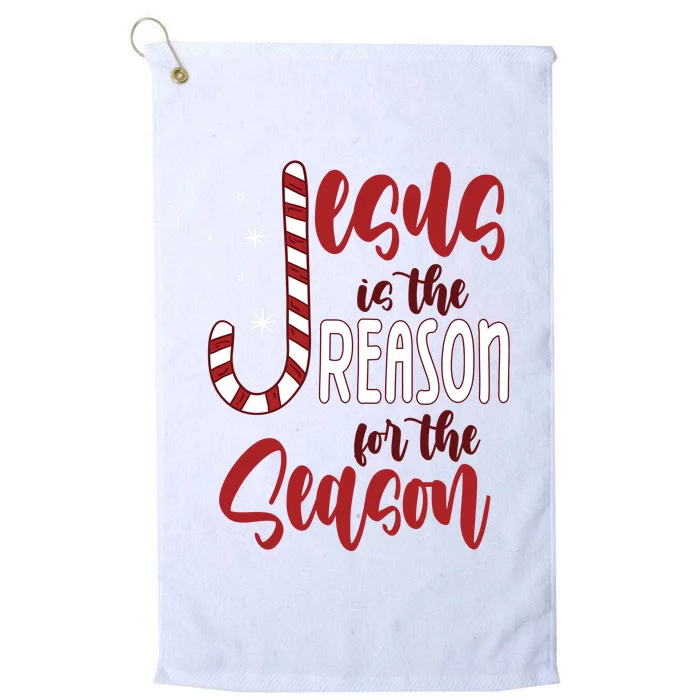 Jesus Is The Reason For The Season Candy Cane Christmas Platinum Collection Golf Towel