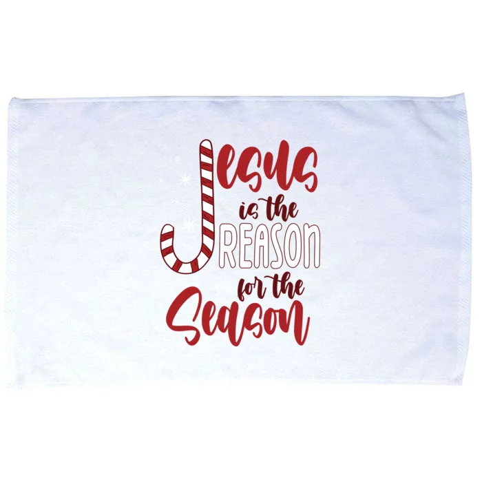 Jesus Is The Reason For The Season Candy Cane Christmas Microfiber Hand Towel